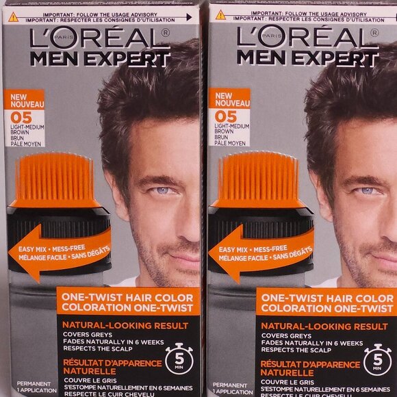 L'OREAL MEN EXPERT One Twist Hair Colour Shade 05 Light-Medium Brown BNIP - Picture 1 of 6
